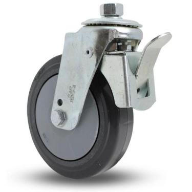 Imagem de Rodízio Espiga Freio 5 Roda 512 Pvc Rolamento Esfera 90 Kg - MegaLeo