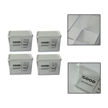 Imagem de Kit 4 Potes Herméticos Organizadores Alimentos Sabão 370Ml