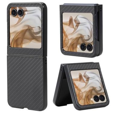 Imagem de Fourmor Capa para Motorola Razr 2025/Razr 2024 - Capa protetora à prova de choque com padrão de fibra | Cobertura total | Design leve e antiimpressões digitais