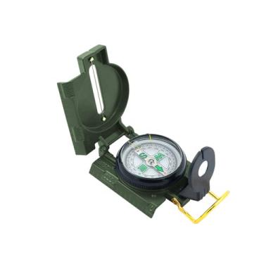 Imagem de Bússola verde para trilhas, mochilão, acampamento, bússola de navegação para caminhada – Composto por todos os metais, ferramenta confiável de exploração ao ar livre, garantindo uma viagem segura para