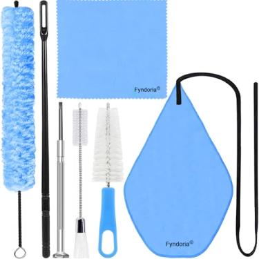 Imagem de Kit de limpeza de flauta, conjunto completo profissional, incluindo chave de fenda de haste de cotonete, 2 panos de algodão, 2 escovas, conjunto de cuidados de limpeza de flauta, 7 peças
