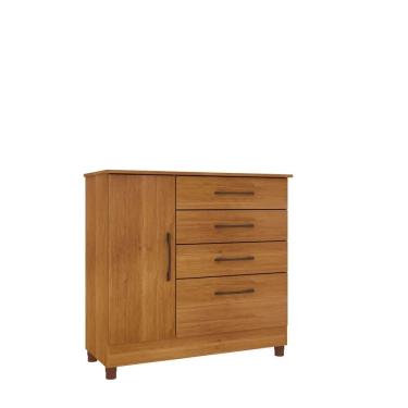 Imagem de Cômoda Chicago 4 Gavetas 1 Portas Com Pés Tcil Móveis Cor:cinamomo