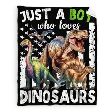 Imagem de Cobertor para meninos e adolescentes, 127 x 101 cm, cobertor de dinossauro para amantes de dinossauros, mantas macias de flanela para sofá, cama