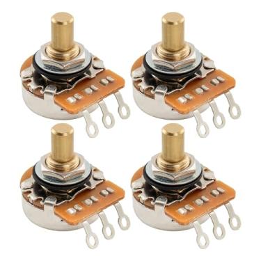 Imagem de Musiclily Pro HD B250K Potenciômetros cônicos lineares de latão sólido de eixo curto de 1/10.2 cm para baixo de guitarra elétrica (conjunto de 4)