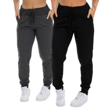 Imagem de Kit 2 Calça Moletom Com Bolso Frimodas Feminina Adulto-Feminino