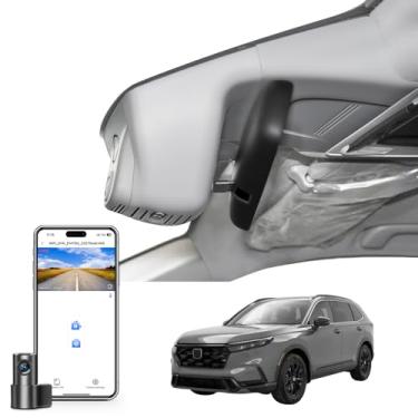 Imagem de Mangoal Honda CRV Dash Cam frontal 4K e traseira 1080P ajuste personalizado para Gen6 CR-V e CR-V Hybrid 2023 2024 (cinza), visual OEM integrado, vídeo UHD 2160P, WiFi e aplicativo, cartão de 128 GB