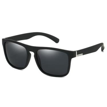 Imagem de Óculos de Sol Polarizado Masculino Feminino UV400 Proteção Total – Estilo Esportivo Unissex Armação Preta Lente Escura Anti-Reflexo Design Moderno Leve e Confortável