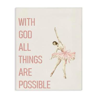 Imagem de Stupell Industries All Things Possible Ballerina Canvas Wall Art, design por Kim Allen, 20 x 16