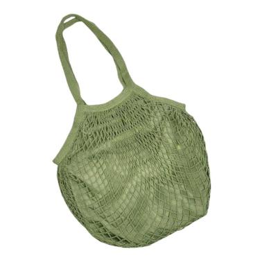 Imagem de Bolsa De Praia Feminina Saco De Rede Macramê Verão Piscina Com Alça verde