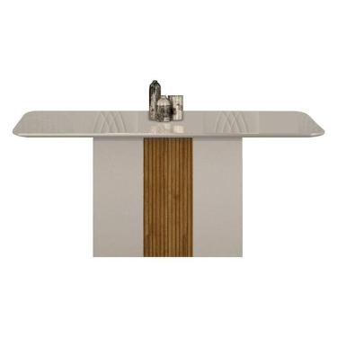 Imagem de Mesa De Jantar Doha 160x80 Off White Freijó Decor Off - Leifer Móveis