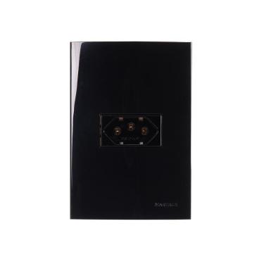 Imagem de Tomada Margirius Sleek 2p+t 10a Com Placa 4x2 Preto Ebony