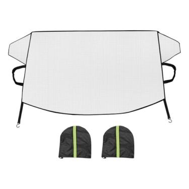 Imagem de Sandfren Capa de neve para para-brisa magnética de carro, capa de proteção de para-brisa de veículo de 4 camadas com espelho lateral, para-brisas automotivo para luz solar de gelo e gelo, universal