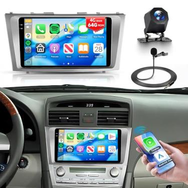 Imagem de Orderich Rádio veicular Android 4G + 64G para Toyota Camry 2006-2011 com CarPlay sem fio Android Auto, tela sensível ao toque de 23 cm, conexão de espelho estéreo para carro, navegação GPS, WiFi