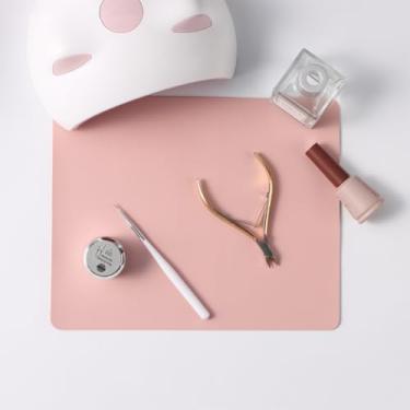 Imagem de Tapete de mesa dobrável para arte de unhas, 24 x 20 cm - Almofada de silicone à prova d'água e resistente a manchas para manicure para proteção de esmalte de unhas