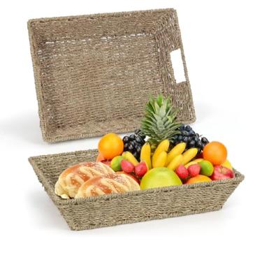 Imagem de Cesta de alga marinha de vime, pacote com 2