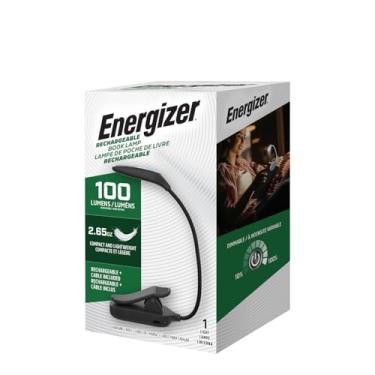 Imagem de ENERGIZER Luz de leitura LED recarregável FLEX, 3 modos, luz quente com clipe de luz com pescoço flexível para leitura na cama (USB incluído)