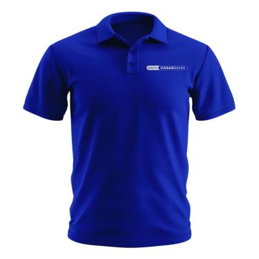 Imagem de Camisa Polo Manga Curta Grupo Casas Bahia Estampada Algodão Azul