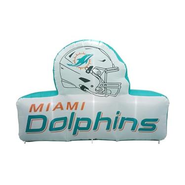 Imagem de FANMATS Mascote inflável NFL Miami Dolphins - Expositor inflável autoinflável, ventilador e cordões embutidos, logotipo oficial da equipe – mostre seu espírito durante todo o ano