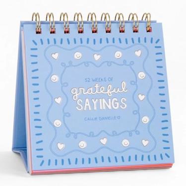 Imagem de Calendário de mesa perpétuo – 52 semanas de frases grateful por Callie Danielle, cavalete encadernado em espiral de 12,7 x 14 cm, citações inspiradoras, presente de gratidão para mulheres, professores