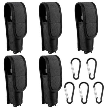 Imagem de Pacote com 5 Coldre para Lanterna T306, Coldre de Lanterna Tática, Bolsa de Tocha de Nylon, Adequado para Lanternas com Diâmetro de 25 mm-32 mm de Diâmetro e Todos os Comprimentos (Cauda Aberta