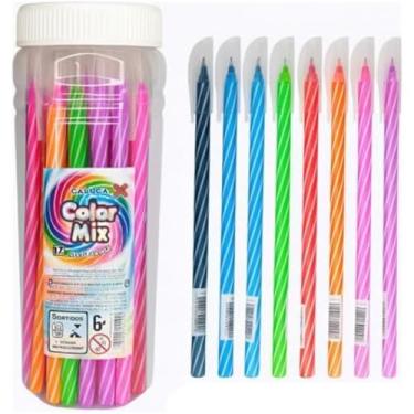 Imagem de Color Mix Canetas Esferográficas Spiro Espiral, Cores Sortidas, Ponta 0.7mm, Kit com 24 Unidades