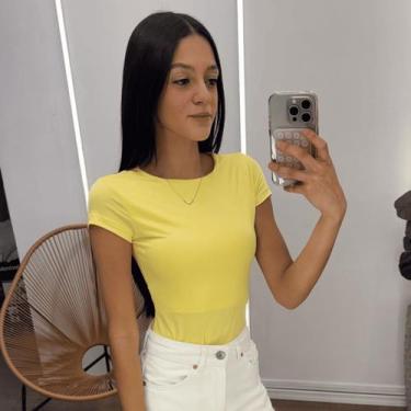 Imagem de Body Juvenil Meninas Manga Curta, Fechamento Botão de Pressão - Cachar