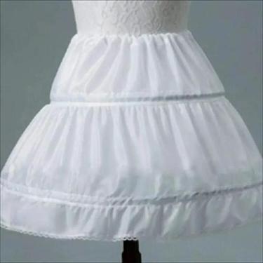 Imagem de Saia De Crinolina Branca Em a Para Meninas Com Arco Para Vestido De Ba