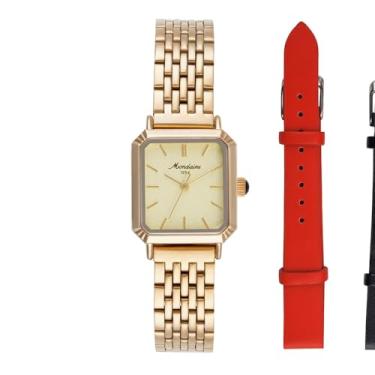 Imagem de Mondaine Relógio Feminino Quadrado Dourado Aço Troca de Pulseira