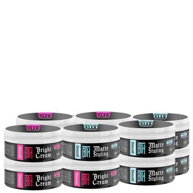 Imagem de Kit 06 Pomada Matte Styling + 06 Brilho Bright Cream Bth 150G