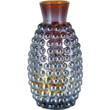 Imagem de Maou Vaso 14X8X8Cm Vidro Marrom Lustrado