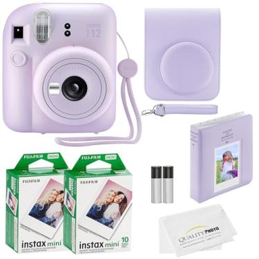 Imagem de Fujifilm Câmera Instantânea Instax Mini 12 com Capa, 20 Filmes Fuji, Adesivos Decorativos, Molduras, Álbum de Fotos e Mais Kit de Acessórios (Lilás Roxo)