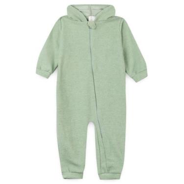 Imagem de Macacão Bebê Plush Capuz Duma Kids, Verde claro, 18 a 24 Meses