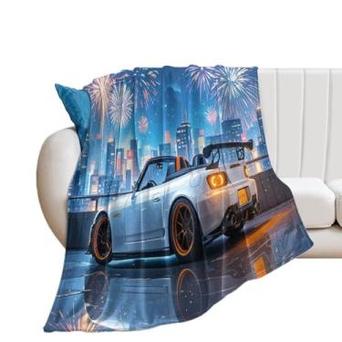 Imagem de HouLaiZhe Cobertor super macio de flanela JDM carro S2000 fogos de artifício cobertores refrescantes leves para sofá-cama, cadeira, sofá, carro, viagens ao ar livre, leve, quente, 127 x 178 cm