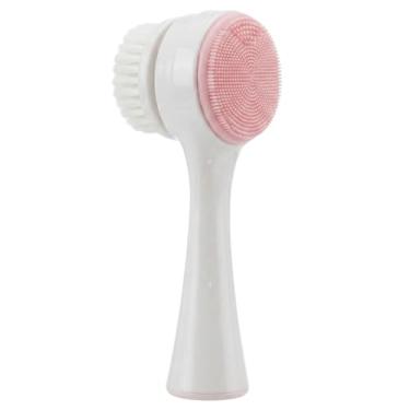 Imagem de Escova de Limpeza Facial 2 em 1, Escova Manual Portátil para Skincare, Cerdas Macias e Silicone para Massagem e Esfoliação para Todo Tipo de Pele, Cores Variadas