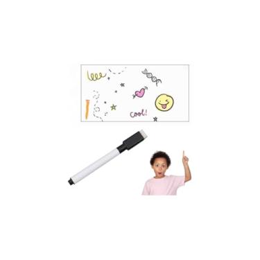 Imagem de Papel de Parede Adesivo PVC Quadro Branco com Marcador, 2 Metros x 45cm, Impermeável, Reutilizável, Autoadesivo