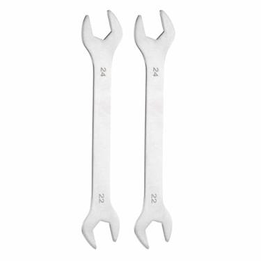 Imagem de HARFINGTON 2 chaves inglesas superfinas de extremidade aberta 22 x 24 mm, métricas, leves, em forma de U, chaves duplas para montagem de móveis de reparo automotivo, cinza
