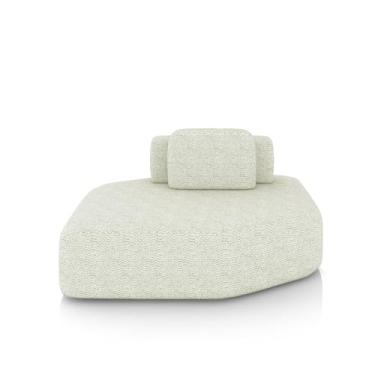 Imagem de Sofá Ilha Dakota Chaise 168cm Modulado Encosto Almofada Solta Bouclê Rústico OffWhite G33 - Gran Belo