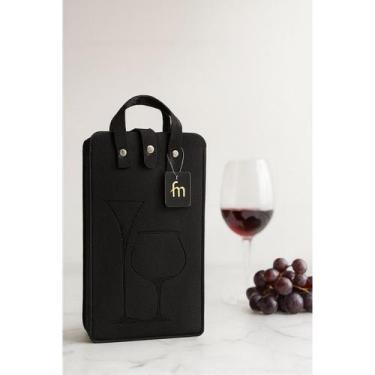 Imagem de Bolsa Sacola Vinho Champagne Premium Adega Presente Gourmet Felcro Tér