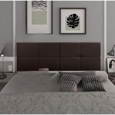 Imagem de Cabeceira Casal 140cm x 55cm para Parede Suspensa Cama Box(Marrom)