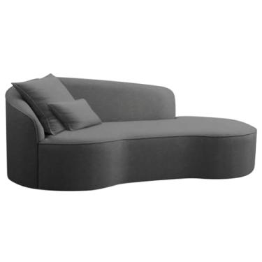 Imagem de Divã Recamier Curvo Sala de Estar Recepção Inglaterra 150cm Lado Direito Linho