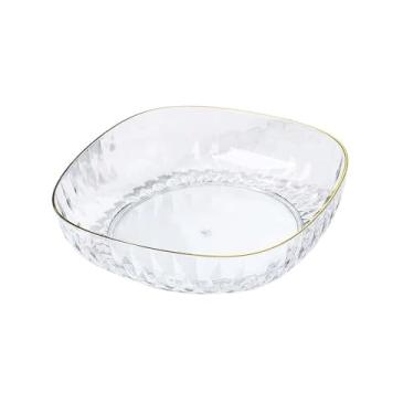 Imagem de Fruteira Prato de frutas quadrado decorativo, máquina de lavar louça doméstica, lanche, prato de doces, prato de frutas Decoração de mesa(Clear)