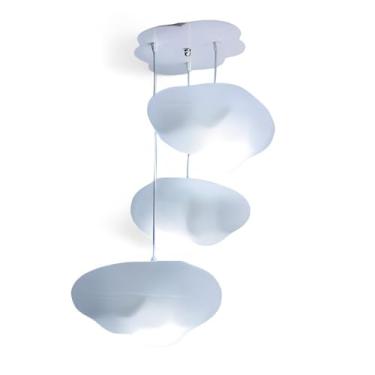 Imagem de Luminária Pendente Trio de Nuvens Cotton Cloud – Iluminação Suave, Design Lúdico e Ideal para Quartos Infantis, Berçários e Decoração Criativa