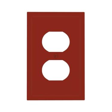 Imagem de Placa de parede dupla elétrica marrom 1 gangue tampas de tomada decorativa duplo dispositivo único interruptor de luz placa de interruptor