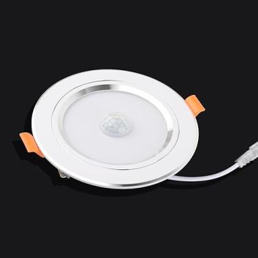 Imagem de Generic Sensor LED Downlight Com Amplo ângulo de Indução para Corredor Residencial, Passarela e Varanda 9w Redondo 18LED Luz Infravermelha Com Sensor (18 contas de lâmpada)
