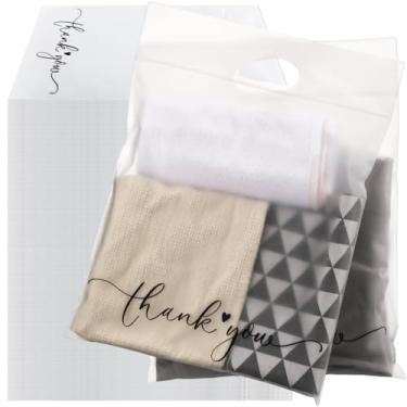 Imagem de Colarr Pacote com 120 camisetas foscas, 28 x 35 cm, roupas transparentes, bolsas de agradecimento com alça e zíper para pequenas empresas, roupas, embalagem de varejo