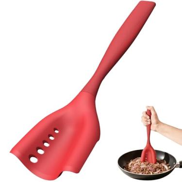 Imagem de Espátula picadora de carne, moedor de hambúrguer, esmagador premium resistente ao calor para carne moída, ferramenta de mistura de batata, amaciadores de carne e aves - vermelho