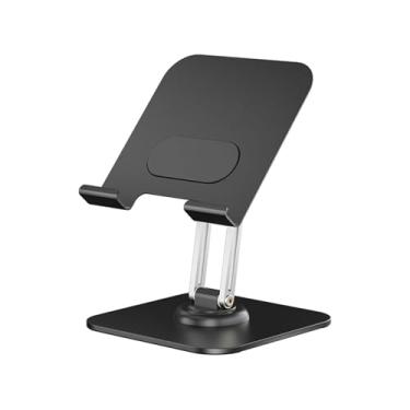 Imagem de ASHATA Suporte para Tablet para Mesa, Suporte para Tablet Ajustável Giratório de 360°, Suporte Dobrável para Telefone de Mesa Em Liga de Alumínio para Cozinha Doméstica, para (Preta)