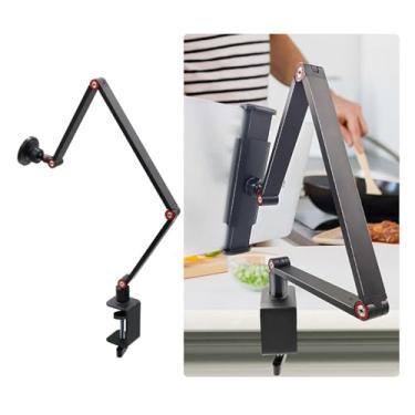 Imagem de Suporte de Mesa Ajustável com Garra para Celular, Tablet e Tela Portátil até 17" - Suporte de Monitor Articulado (Preto)
