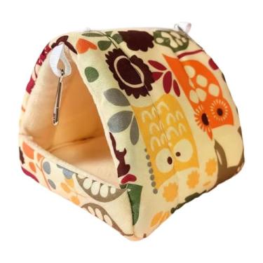 Imagem de Baoblaze de inverno quentinho para pássaros, rede suspensa, esconderijo aconchegante de pelúcia, casinha para animais de estimação, acessórios para, Animal E Floral