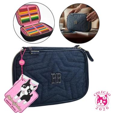 Imagem de Estojo Box Escolar Rebeca Bonbon Jeans Vintage 2026 Original Jens Lançamento Oficial